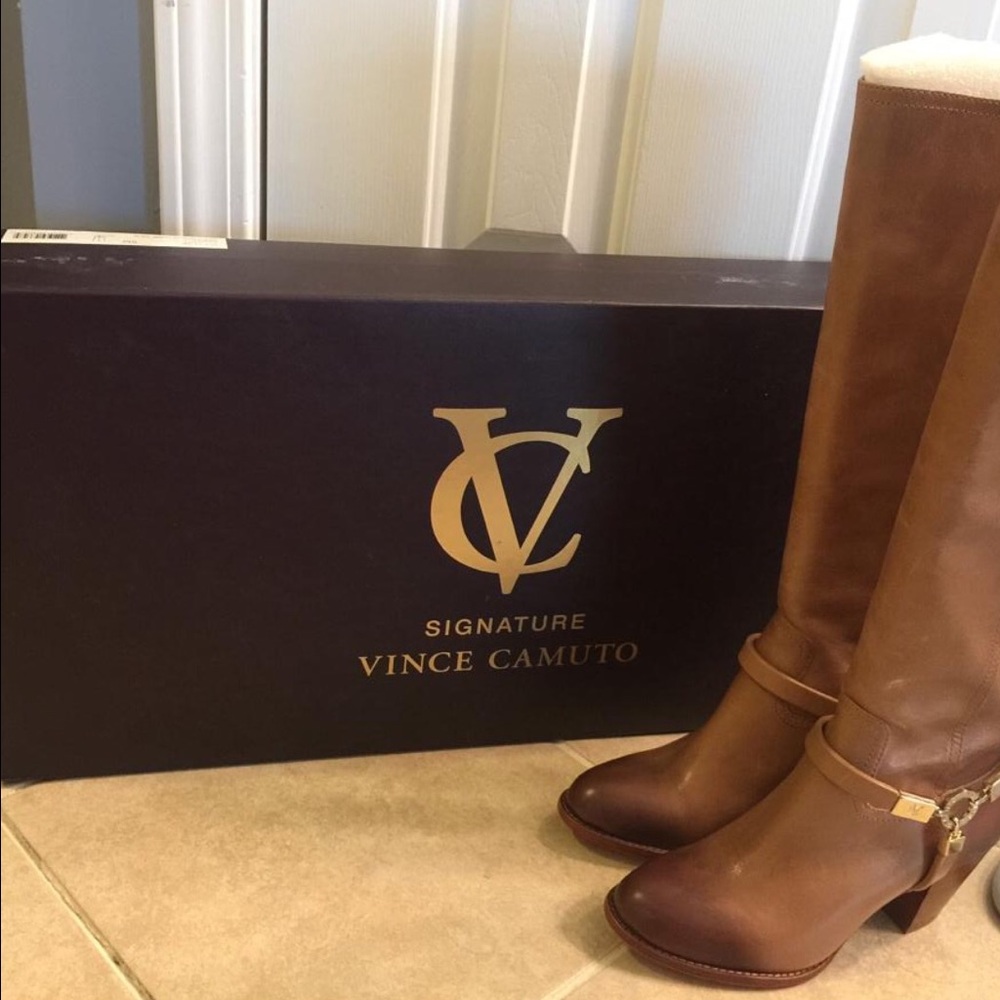 Vince Camuto Dalina Dyed Leather Camel Boots